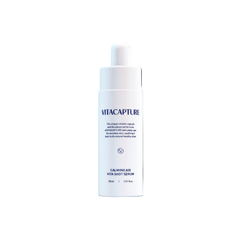 Calming Aid Vita Shot Serum soothes sensitive skin with vitamin-rich ingredients, restoring comfort and radiance.