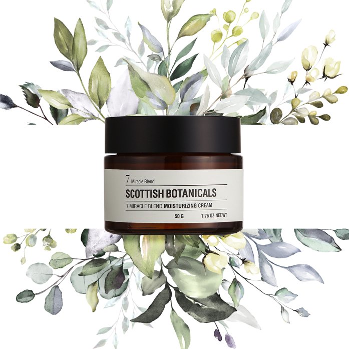 Rich moisturizing cream featuring seven botanical extracts for radiant skin