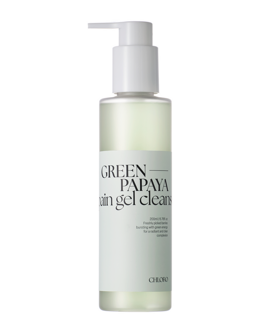 Chloro Green Papaya Papain Gel Cleanser – Korean skincare gel cleanser with papaya enzymes for gentle exfoliation, part of K-beauty routine. Beautifulsmile cosmetics UK