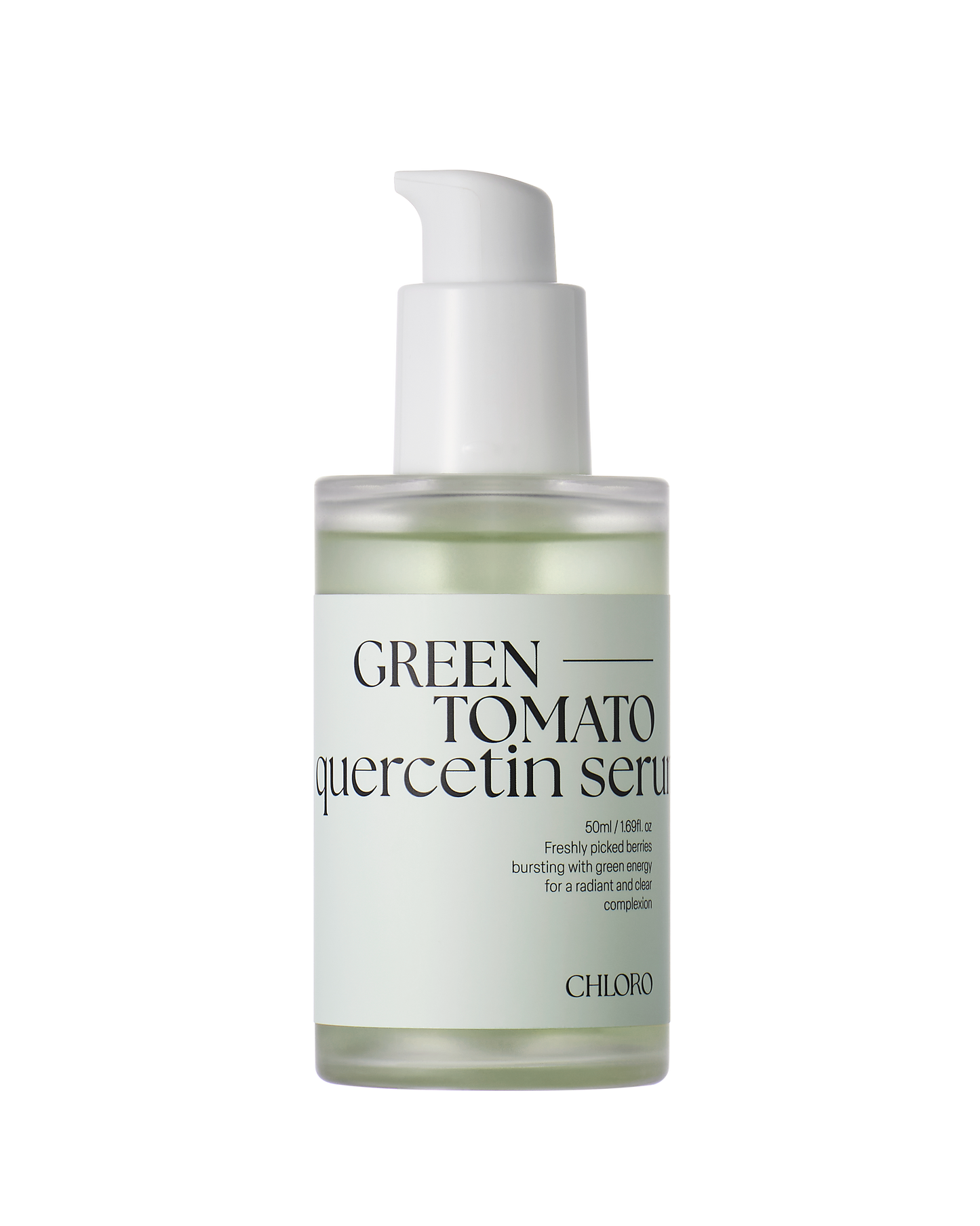 Chloro Green Tomato Quercetin Serum – Korean skincare antioxidant serum in a sleek green bottle, part of K-beauty routine. Beautifulsmile cosmetics UK
