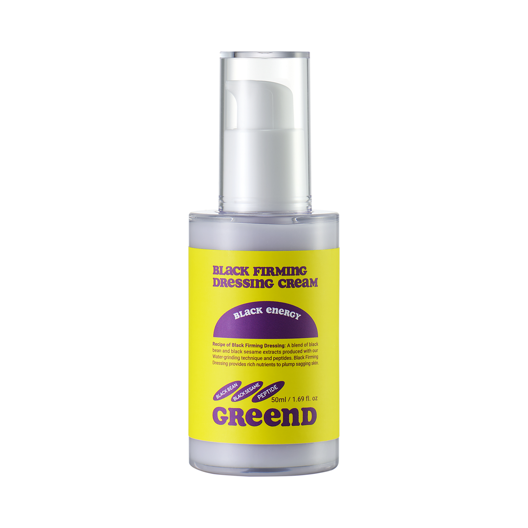 GReenD Black Firming Dressing Cream – Korean skincare firming moisturizer in a sleek black jar with anti-aging ingredients. Beautifulsmile cosmetics UK
