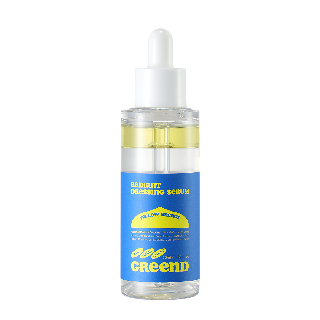 GReenD Radiant Dressing Serum – Korean skincare serum for bright, glowing skin in a sleek dropper bottle. Beautifulsmile cosmetics UK