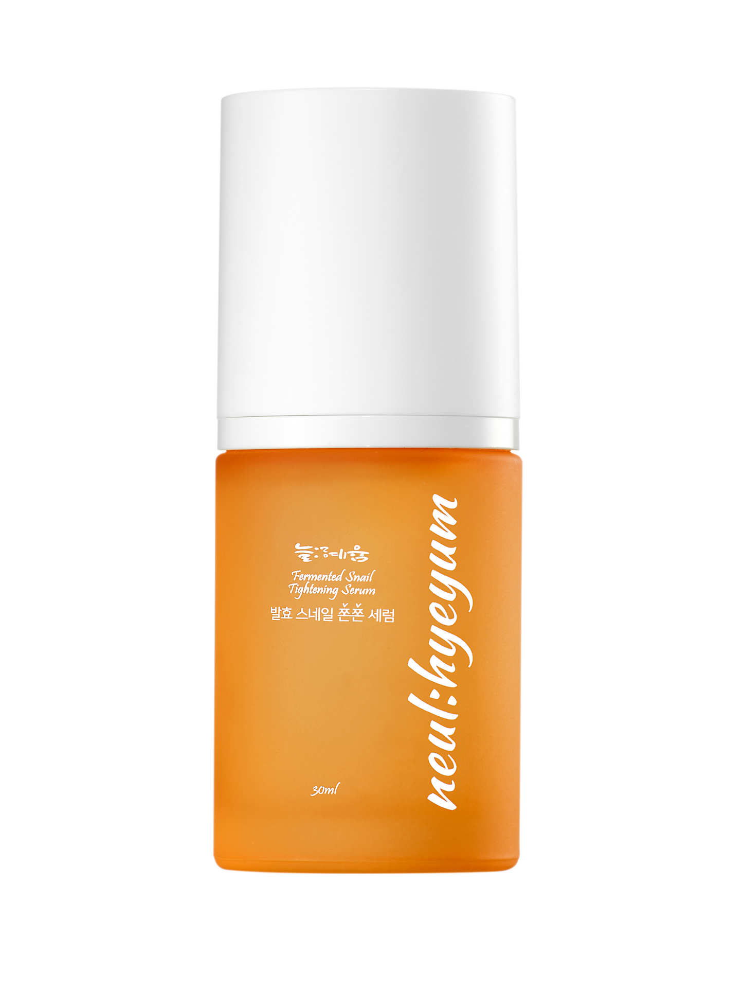 NEUL:HYEYUM Fermented Snail Tightening Serum – firming Korean skincare serum with snail filtrate and fermented ingredients in a pump bottle. Beautifulsmile cosmetics UK