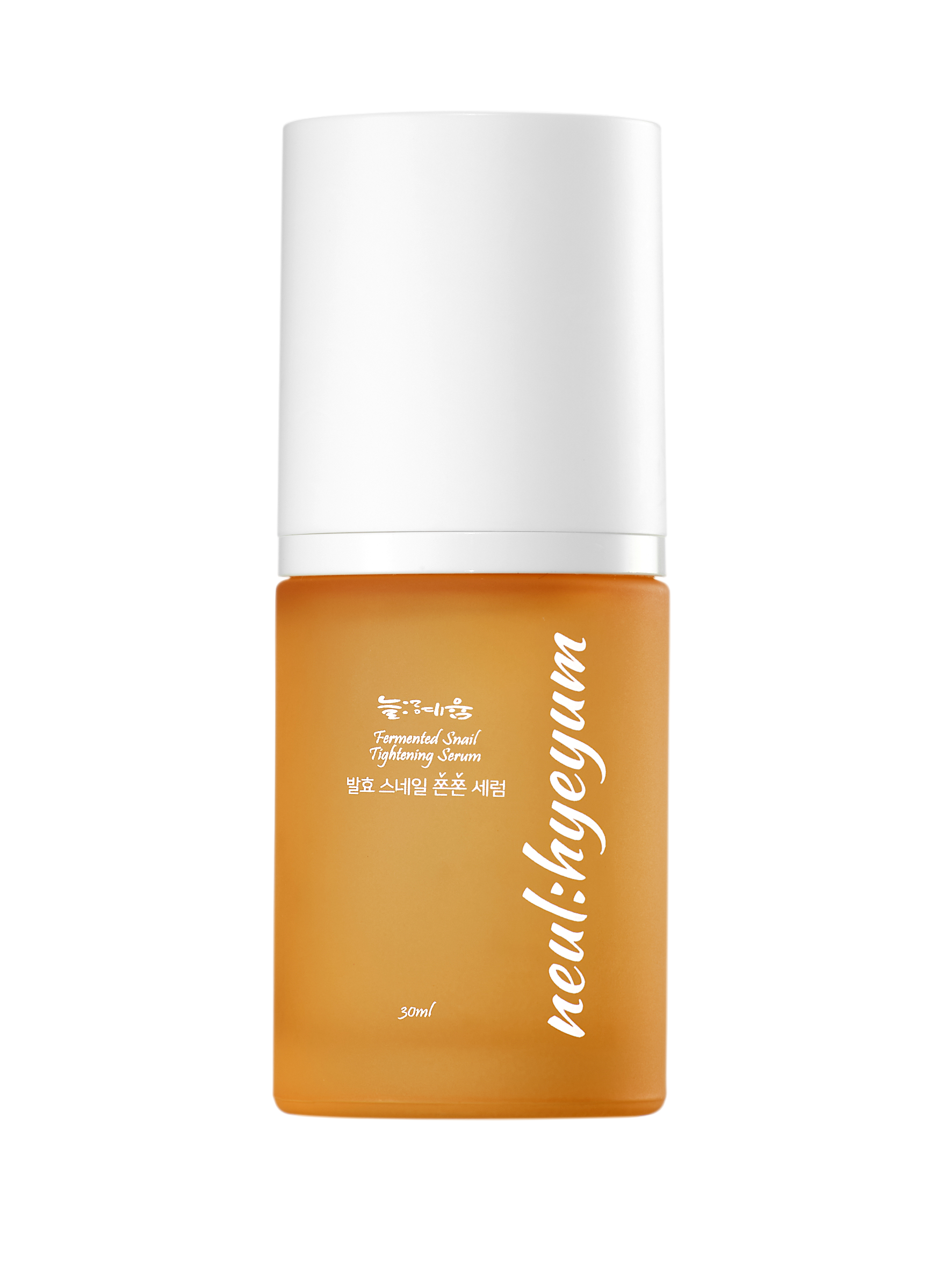 NEUL:HYEYUM Fermented Snail Tightening Serum – firming Korean skincare serum with snail filtrate and fermented ingredients in a pump bottle. Beautifulsmile cosmetics UK