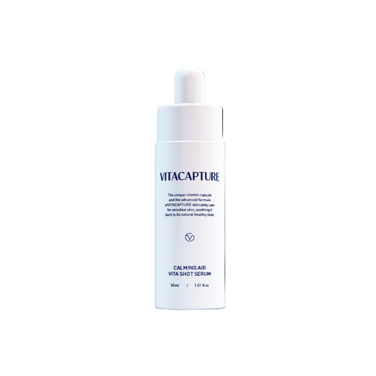 Calming Aid Vita Shot Serum soothes sensitive skin with vitamin-rich ingredients, restoring comfort and radiance.