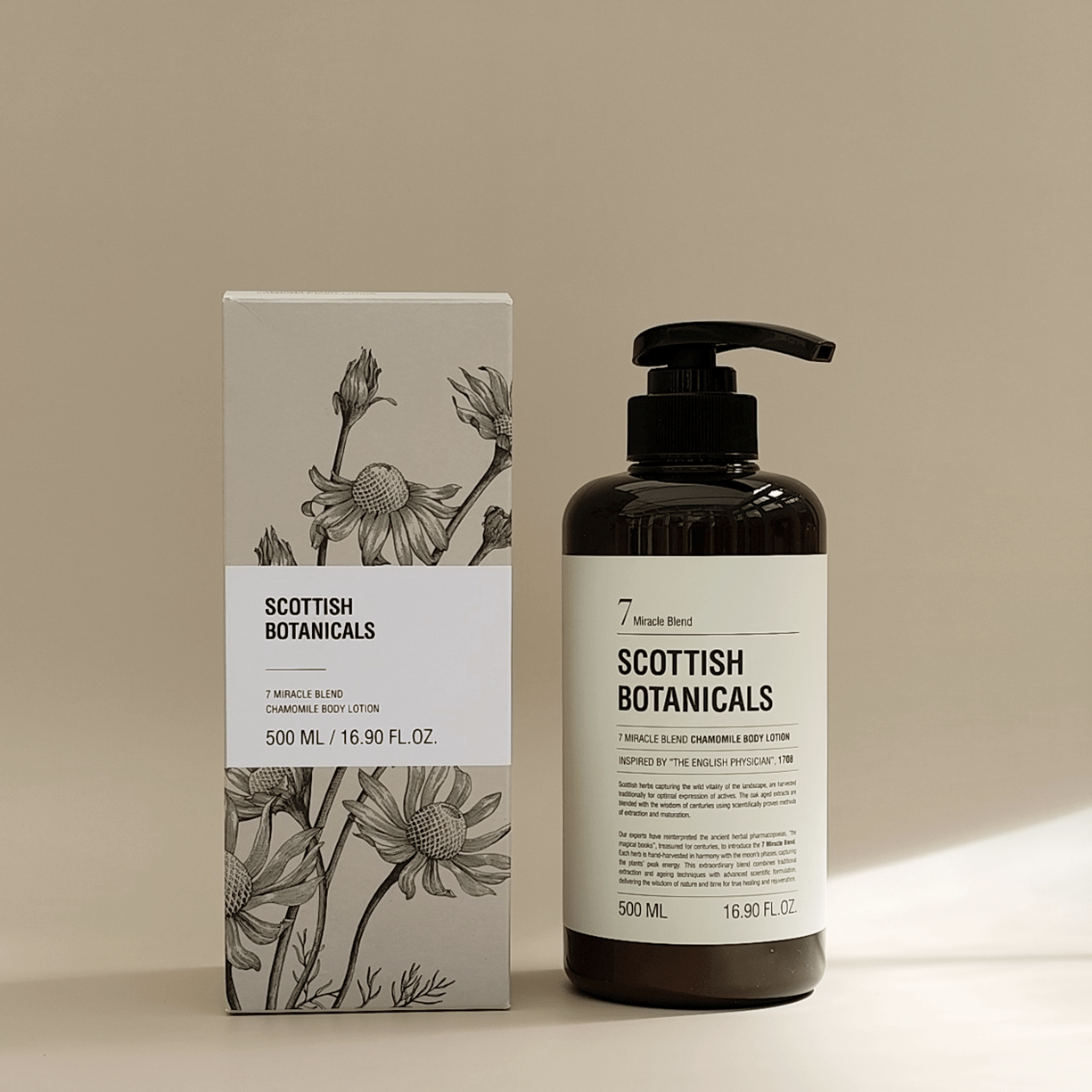 Nourishing body lotion enriched with chamomile and seven botanical extracts