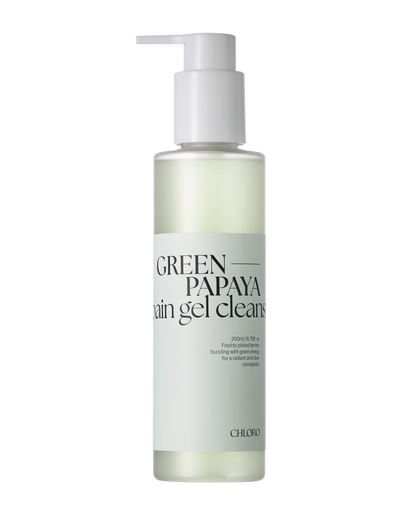 Chloro Green Papaya Papain Gel Cleanser – Korean skincare gel cleanser with papaya enzymes for gentle exfoliation, part of K-beauty routine. Beautifulsmile cosmetics UK