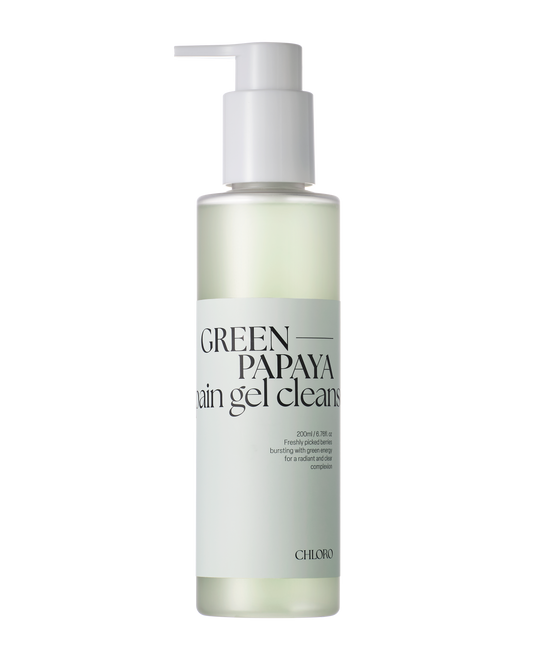 Chloro Green Papaya Papain Gel Cleanser – Korean skincare gel cleanser with papaya enzymes for gentle exfoliation, part of K-beauty routine. Beautifulsmile cosmetics UK