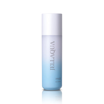 Jellaqua Skin & Lotion bottles with pump dispenser, infused with jellyfish extract for deep hydration. Beautifulsmile cosmetics UK