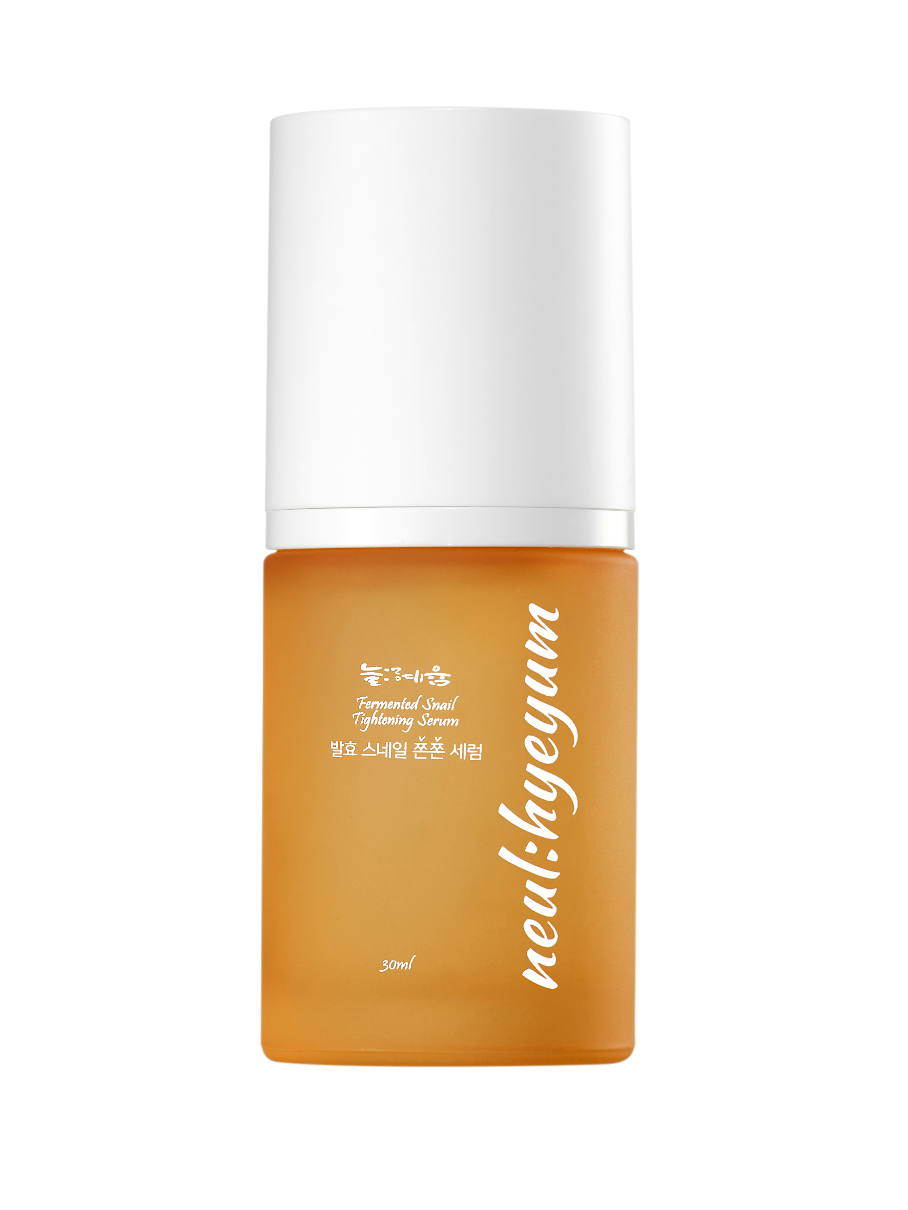 NEUL:HYEYUM Fermented Snail Tightening Serum – firming Korean skincare serum with snail filtrate and fermented ingredients in a pump bottle. Beautifulsmile cosmetics UK