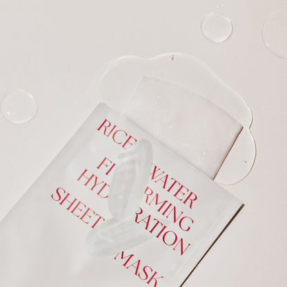 Back of Kept Rice Water Sheet Mask – Korean skincare instructions and ingredient list visible on packaging. Beautifulsmile cosmetics UK
